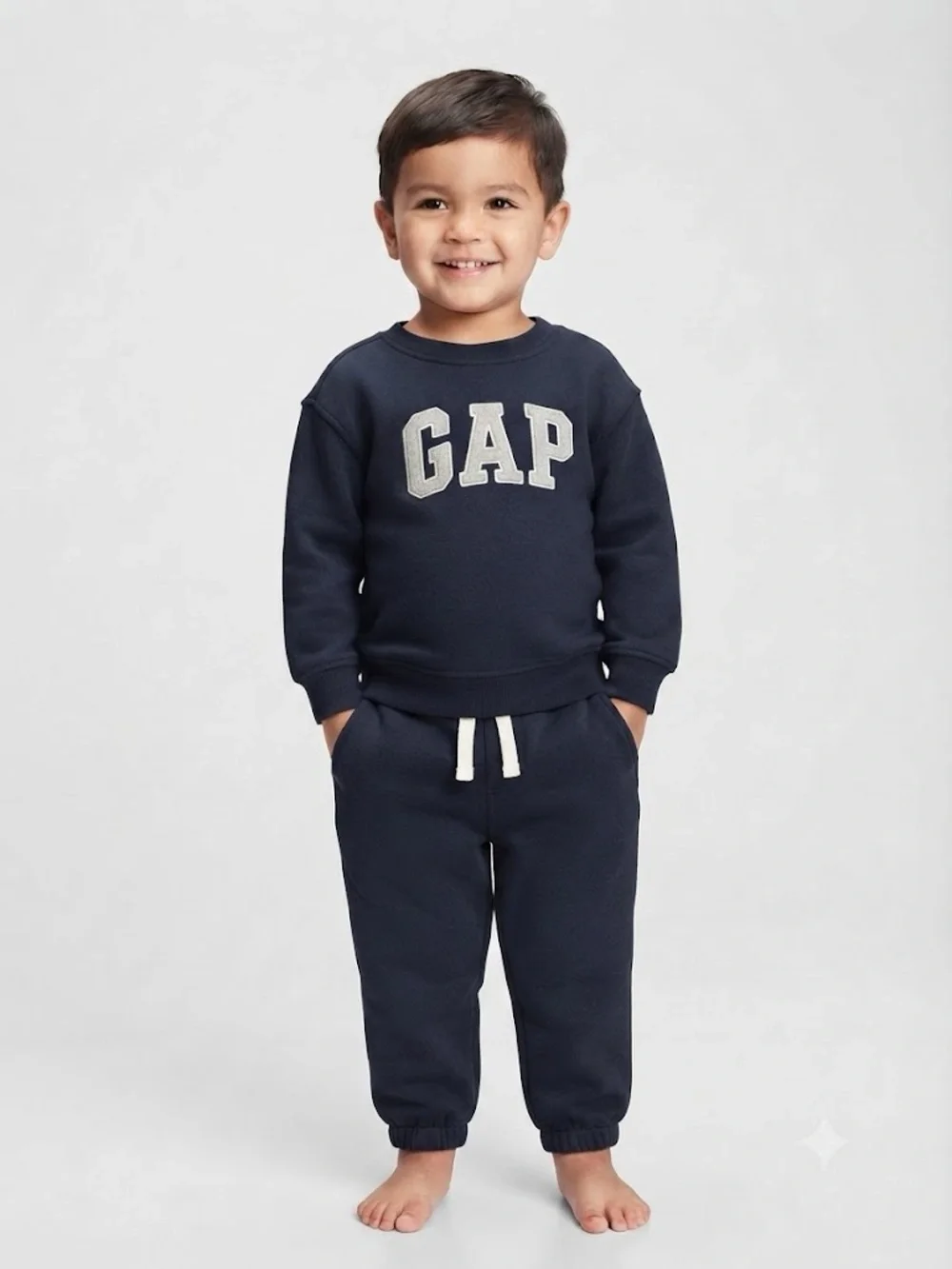 GAP Navy Kids Sweatshirt And Fleece Jogger Sweatpants Set